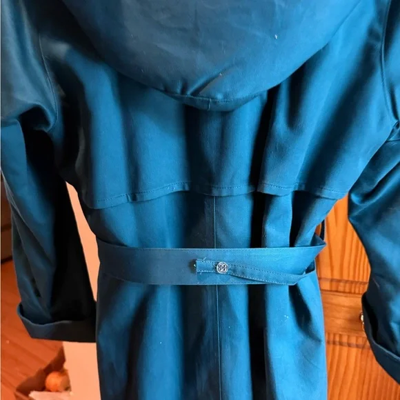 London Fog Blue Trench Coat size 6 Petite - Picture 9 of 12